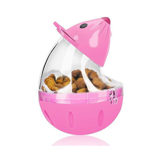 Father's Day Thsinde Slow Feeder Mouse Toy Cat Safe Durable Food Dispensing Tumbler Treat Ball Kitten Toys(pink)