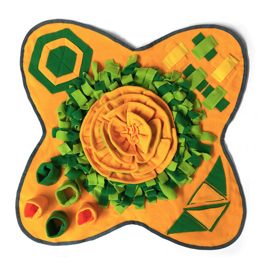 Dog Snuffle Mat Toys Blanket Training Feeding for Dog Pets IE081 (71x71cm, Orange & Grey)