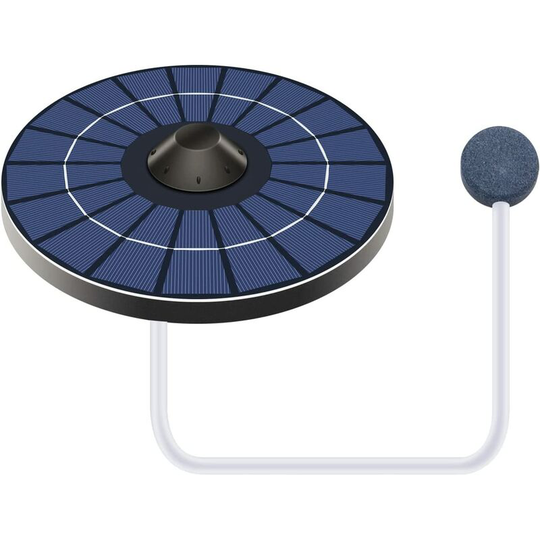 Deckon - Solar Pond Aerator Oxygen Pump with Air Hose and Bubble Stone Floating Water Pond Aerator Fish Tank Oxygenator for Bird Bath Fountain