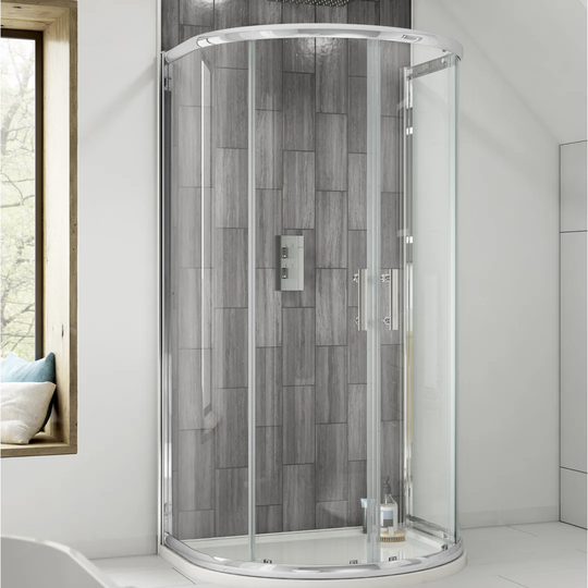 Pacific D Shape Enclosure with Tray - 1050 x 950 mm