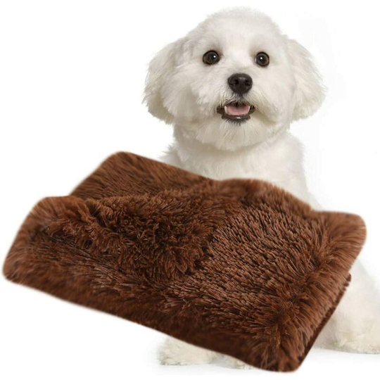 Soft Dog Blanket Fleece Washable Cat Carpet (M, Dark Coffee)
