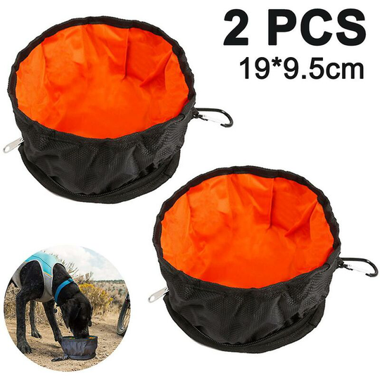 2pcs19*9.5 Pet Dog Bowl Black- ssxjv