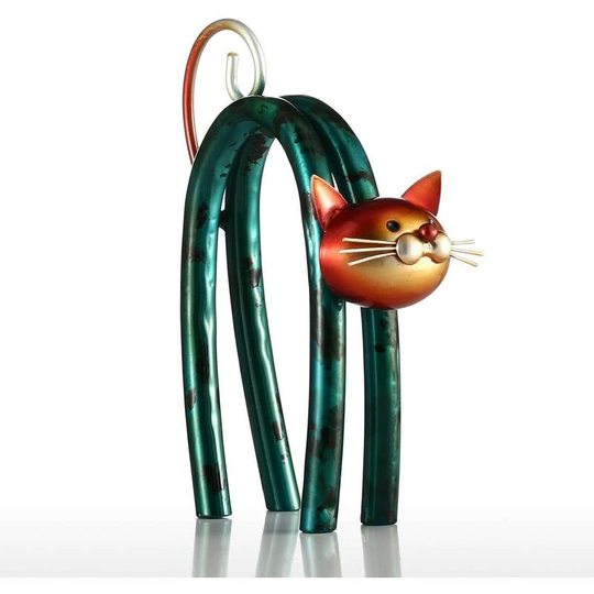 Modern Kitten Metal Decorative Sculpture Spring Kitten Creative Home Ornament Woven Iron Art Decoration Cute Cartoon Crafts
