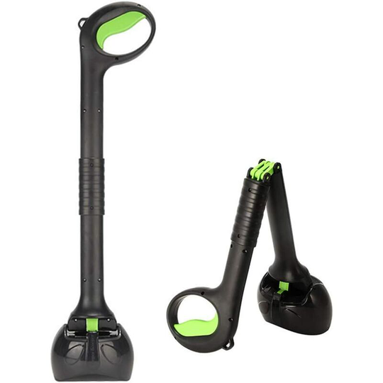 Large 28' Long Dog Poop Shovel with Folding Handle for Outdoor and Indoor Dog Poop - No Need to Stop