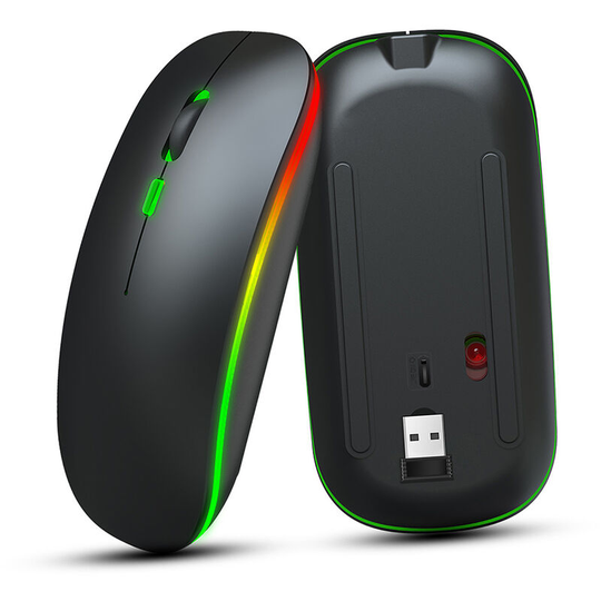 Asupermall - M40 Ultra-thin Wireless Mouse 2.4G Rechargeable Wireless Silent Mouse Ergonomic Design 3 Adjustable dpi Black - Black