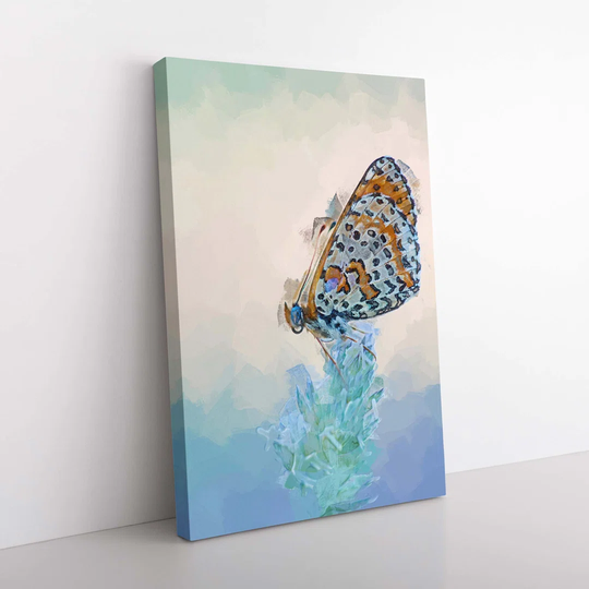 Butterfly Perched Upon A Flower In Abstract