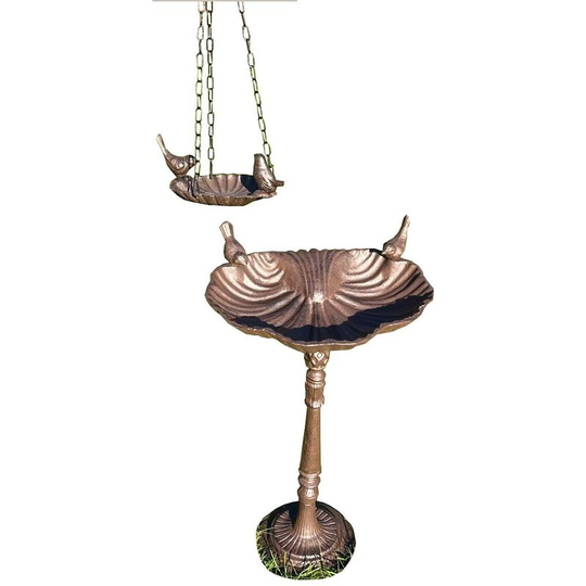 Selections - Windsor Cast Iron Stand & Hanging Bird Bath Set