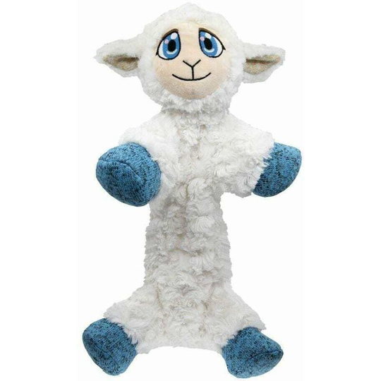 Flopzie Lamb Plush Dog Toy (m) (White/Blue) - White/Blue - Kong
