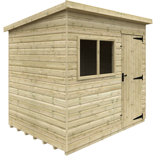 8x6w Pressure Treated Tanalised Shiplap Timber Deluxe Pent Shed