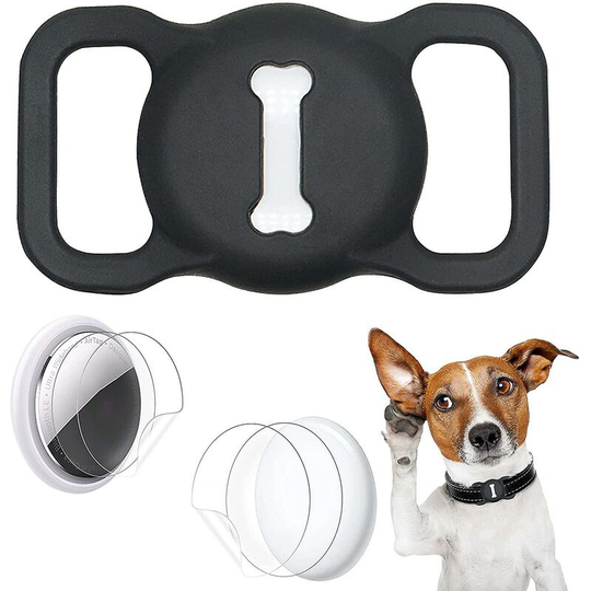 Reflective Airtag Dog Collar, Ivienx Apple Air Tag Heavy Duty Dog Collar [Large] Padded Pet Collar with Airtag Case Accessories for Small Medium