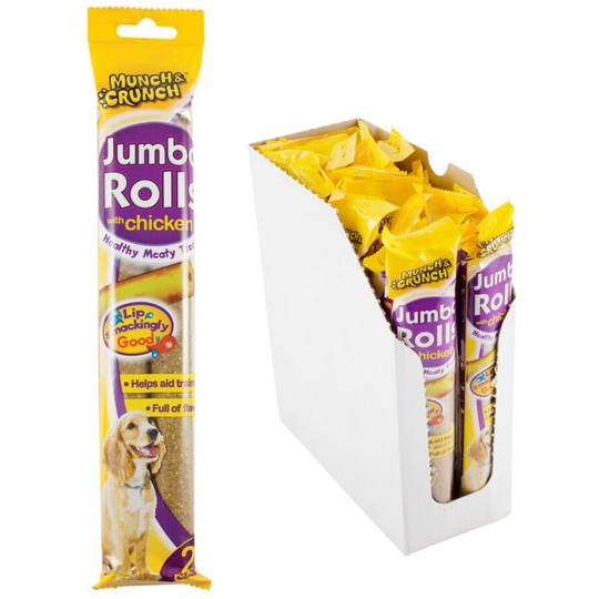 Munch and Crunch Jumbo Rolls With Chicken (Pack of 2) (One Size) (Beige) - Beige