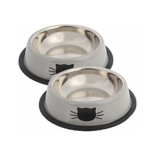 Stainless Steel Stainless Steel Color Stainless Steel Cut, Pet Bowl, Round Cat Cup, Terry Food