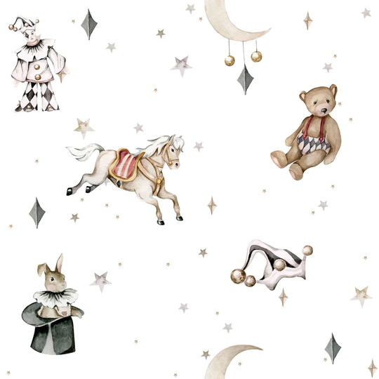 French Characters in the Night Sky Toys from the Attic 2.8m x 1m Textured Matte Wall Mural