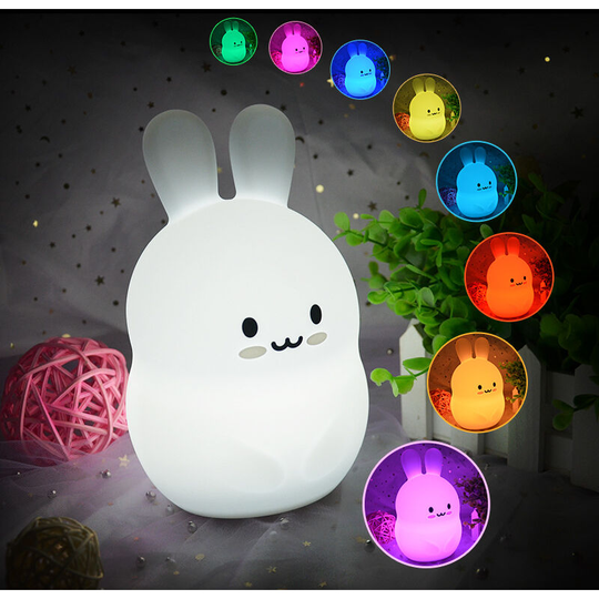 Sun Flowergb - Bunny rabbit, night light for kids, silicone night light for baby and toddler, squishy night light for kids room, animal night light