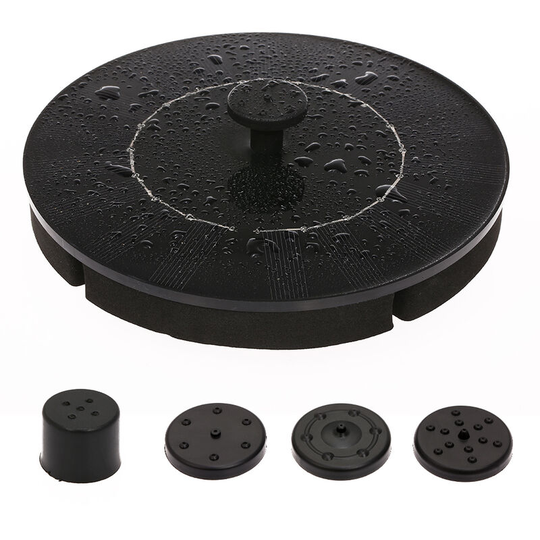 Solar floating fountain, storage solar fountain, cloudy floating fountain, 2W - Black