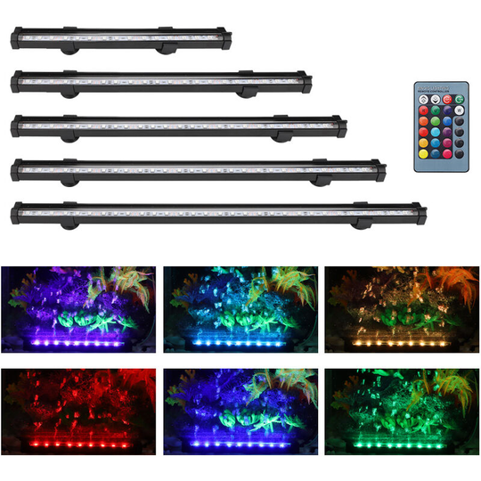 Led aquarium light for aquarium with 16 color remote control, mode switch 4, eu plug 20cm