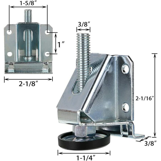 Bearsu - Heavy Duty Adjustable Leveling Feet Hexagon Nuts Lock Furniture Legs Levelers for Furniture, Table, Cabinets, Workbench, Shelving Units and