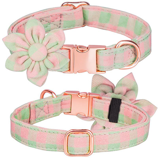 Floral Dog Collar, Floral Pattern Adjustable Dog Collar, Pet Collar For Small Medium To Large Dogs
