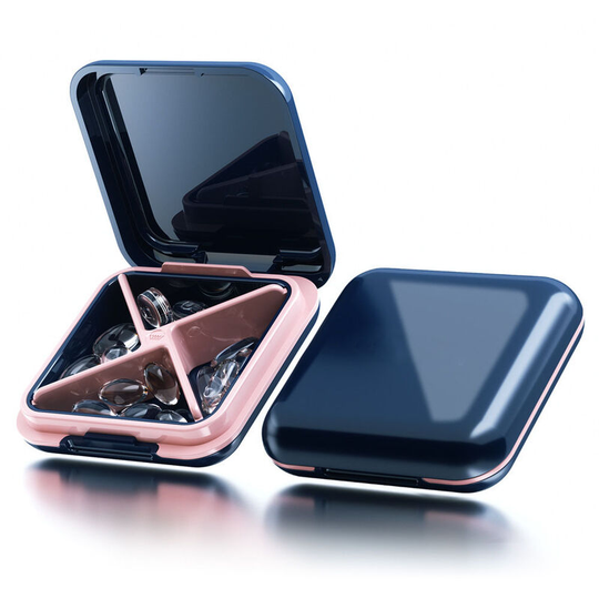 Waterproof Portable Daily Small Pill Case for Vitamins Sapphire Blue - Muff