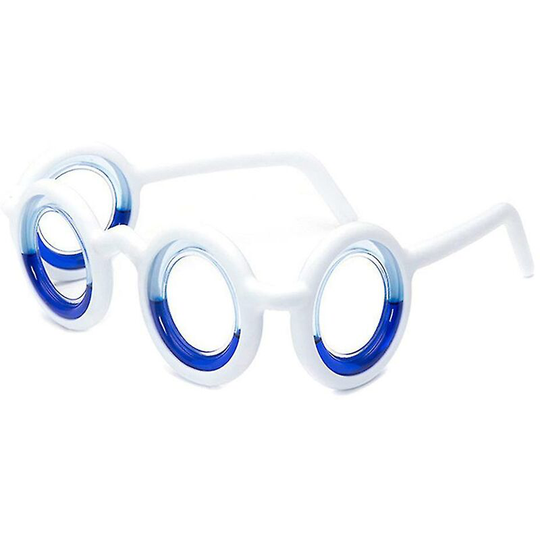 Anti Motion Sickness Glasses Treat Motion Sickness With Blue Liquid For Travelers (1 Piece - White)