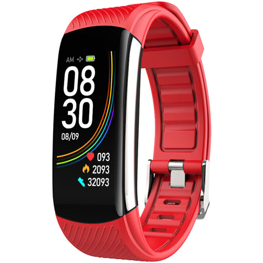 Smart Watch Blood Pressure Heart Rate Monitor Step Health Monitoring red - Muff