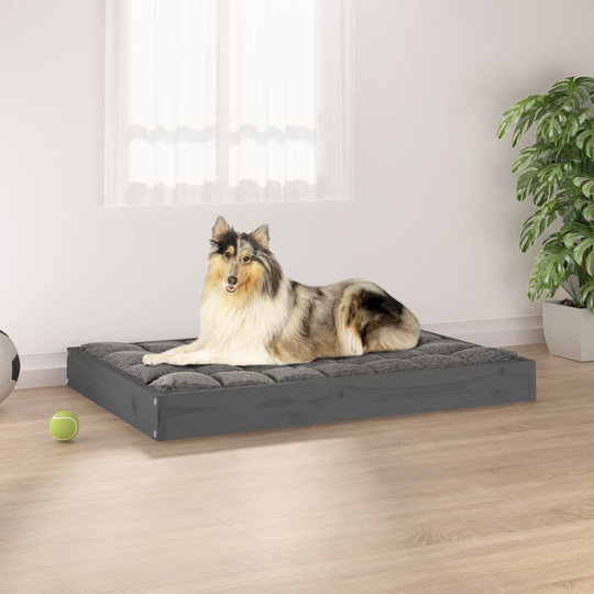 Dog Bed Grey 91.5x64x9 cm Solid Wood Pine