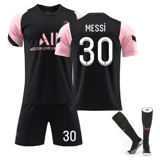 2122 Paris home jersey Paris Saint Germain children's football uniform training suit Paris training black powder size 30 with socks, xl