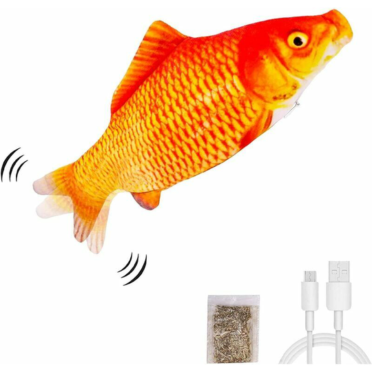 Electric mobile fish cat toys, realistic flying fish, shaking fish catnip toys, catnip flapping toys, indoor cat interactive catnip kicking toys