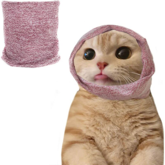 Earmuffs for Pet Kitty, Anxiety Relief and Quiet in a Loud Place, Ear Snood for Kitty, Neck Warmer and Ears for Kitty Cats - Pink m