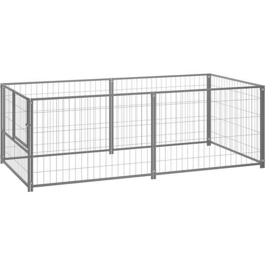 Dog Kennel Silver 200x100x70 cm Steel Vidaxl Silver