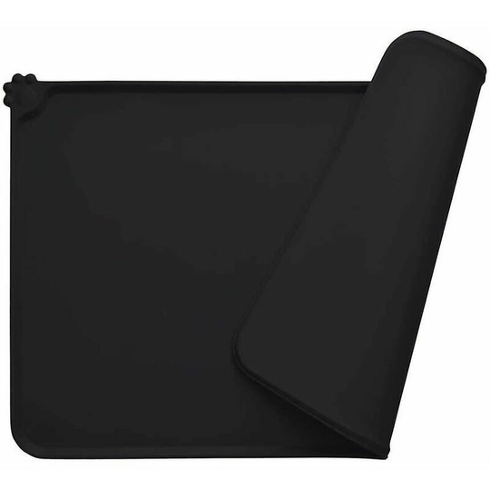 Pet Supplies Feeding mat 47 x 30 cm, waterproof, non-slip, hard-wearing and easy to wash (black)