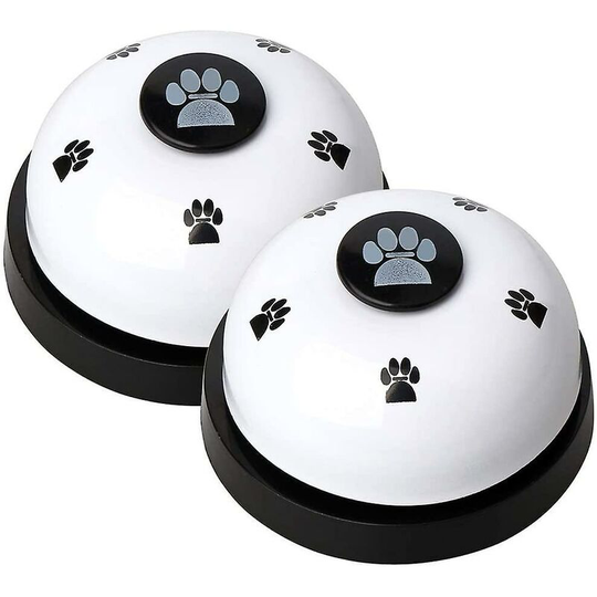 2 Pieces Pet Training Bells, Dog Doorbell Dog Bells For Potty Cat Training, Potty Training Communication Device With Big Button(white) Thsinde
