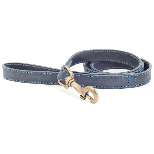 Timberwolf Leather Dog Lead (1m x 19mm) (Blue) - Blue - Ancol