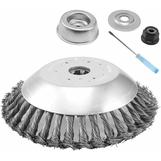 Derusting brush, with 8-inch steel wire derusting tray with counter nut