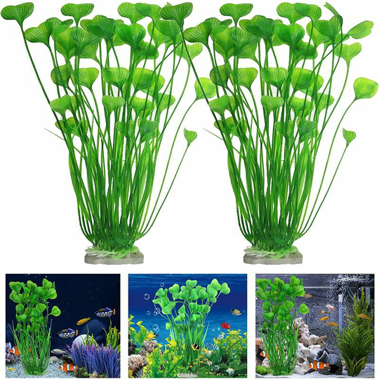 rlife Realistic Fake Aquatic Plants 2 Pieces Vivid Aquarium Plastic Plants Simulation Water Grass Natural Realistic Aquarium Plants Fake Aquatic