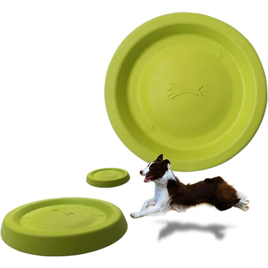 Dog Frisbee Float Dog Flying Disc Dog Toys Pet Training Outdoor Toys Dog Throwing and Retrieving Toy Green