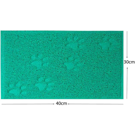 Pet Food Mat Bowl Feeding Mat for Cat Dog 40x30cm, Green, 2 Pack