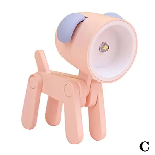 (Pink puppy) Mini Cute Cartoon LED Night Light Pet Table Light