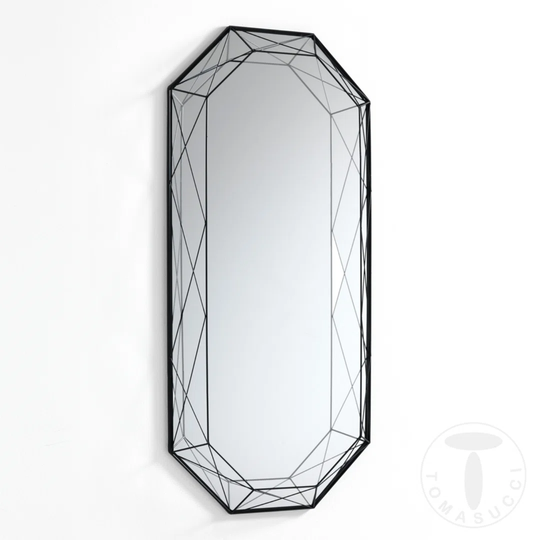 Shiflet Diamond Metal Framed Wall Mounted Accent Mirror in Black