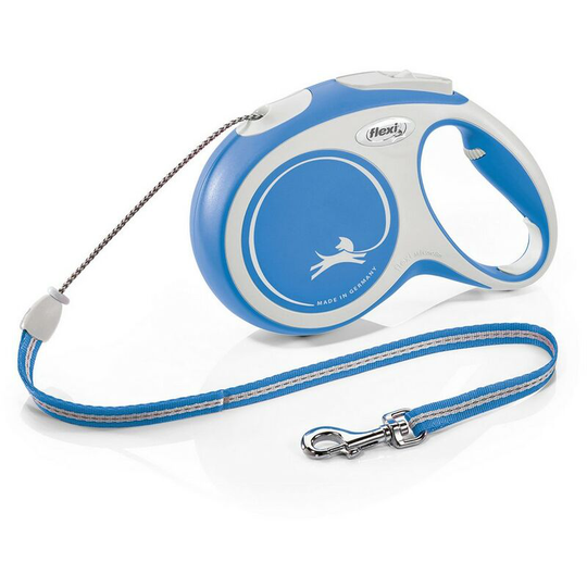 Flexi New Comfort Medium Retractable Dog Cord (8m) (Blue) - Blue