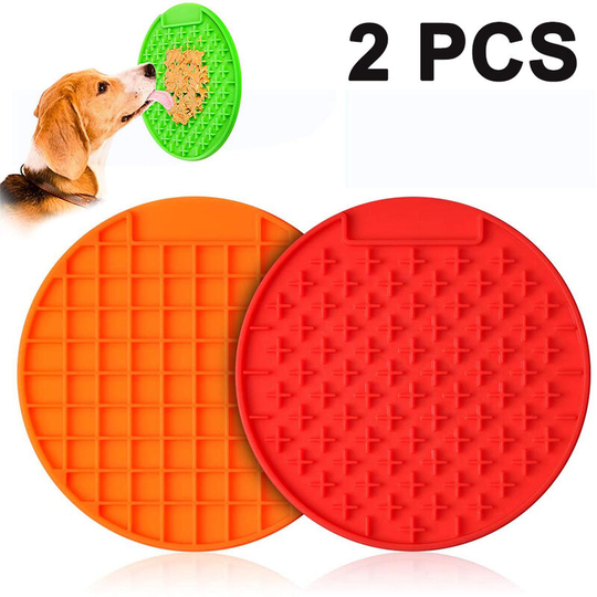 Lick Mat for Dogs Large Size 2pcs, Dog Washing Distraction Device, Peanut Butter Lick Pad with Strong Suction for Bathing, Grooming and Training,