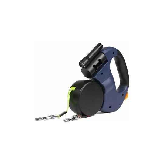 Retractable Double Dog Leash with Two 3 Meter Long Cords, 360° Tangle-Free Double Dog Leash for Walking Two Dogs up to 50 lb Black
