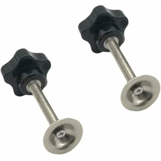 Monly - Pack Threaded Star Knobs, Black Plastic Handle, T-Clamp Knobs for Clamping Projects (M8 x 70mm)