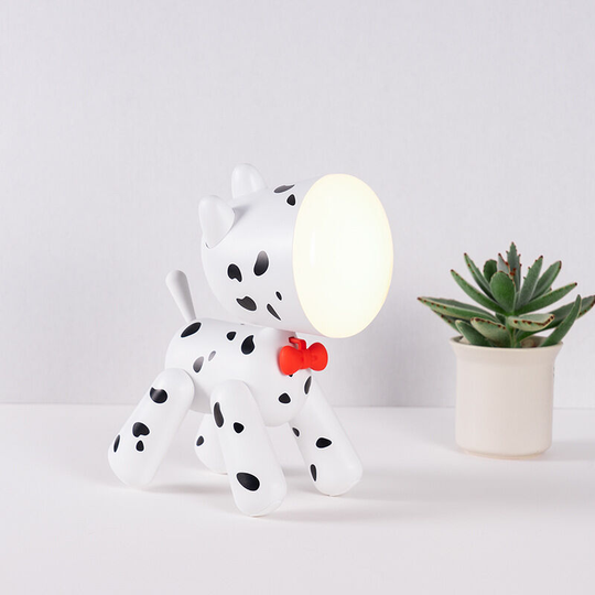 Deckon - Cute Puppy Shaped Desk Lamp, led Cute Puppy Bedside Touch Sensor Lamp, White Black Spot Desk Lamp, Dimmable Desk Lamp, Desk Lamp