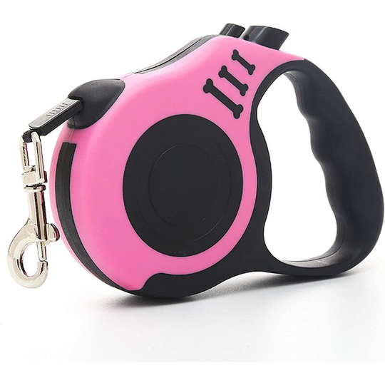 Readcly - Retractable Dog Leash - 5m, Automatic Telescopic Nylon Pet Tractor Leash for Small and Medium Cats, One Button Easy Brake and Lock, Pink