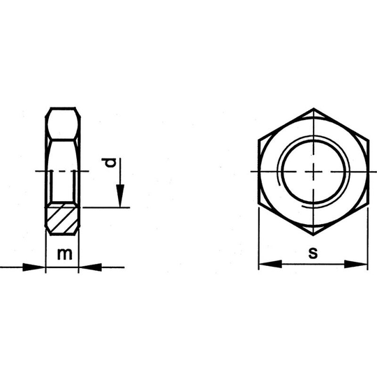 M36 Hex Thin Nut (4) - Qualfast