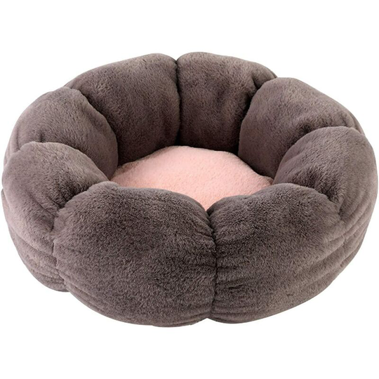 Pet Nest, Soft Fluffy Cat Cave, Round Plush Pet Bed, Removable Pets Nest Mat Brown m