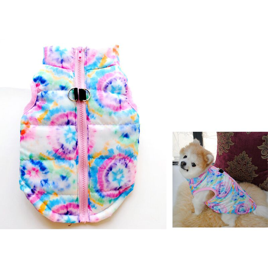 Winter thickened dog clothes dog cotton-padded jacket horse jacket feather cotton jacket pull buckle(L)B