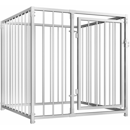 Outdoor Dog Kennel 100x100x100 cm - Silver