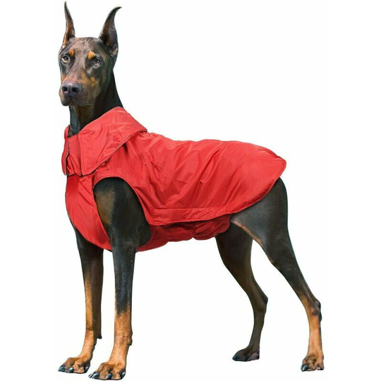 Regenmantel Hunde Wasserdichte Mäntel, Wasserdichte Jacke für Haustiere Hunde Winter Warme Regenbekleidung Red-L